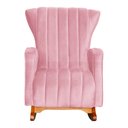 Ver imagem 3 de Kit Poltrona Amamentação Balanço + Puff Suede Rosa - Vallisa Decor