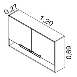 Armário Aéreo 2 Portas com Nicho Jazz Itatiaia - 3