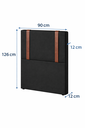 Ver imagem 3 de Cabeceira Solteiro Aline 9 0cm Corino Preto - Italian Flex