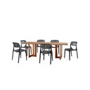Ver imagem 2 de Conjunto Sala de Jantar Mesa Patros 180cm Madeira Tampo Laminado Barril com 6 Cadeiras Zoe Moderna M