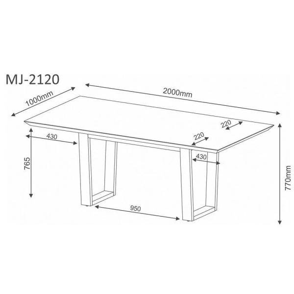 Mesa para Sala de Jantar Retangular Mj2120 Preto/Castanho - Ammo Mobili - 2