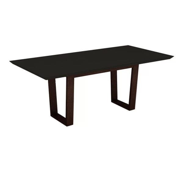 Mesa para Sala de Jantar Retangular Mj2120 Preto/Castanho - Ammo Mobili - 1