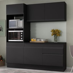 Armário de Cozinha Compacta 3 Peças com Rodapé Mp2177 Made Multimóveis Preto - 2