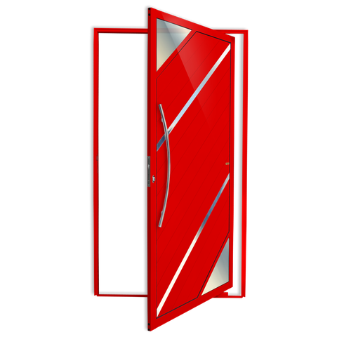 Porta Pivotante Alumínio Lambril Oasis c/Puxador e.Vermelho 120 Brimak