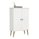 Ver imagem 1 de Sapateira com 2 Portas Cômoda Organizadora Multiuso Quarto Closet Retro Spazio Branco Patrimar