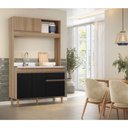 Ver imagem 5 de Armário de Cozinha Compacta em Mdp Mel e Preto 1,94 X 1,24 M Splendore