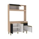 Ver imagem 2 de Armário de Cozinha Compacta em Mdp Mel e Preto 1,94 X 1,24 M Splendore