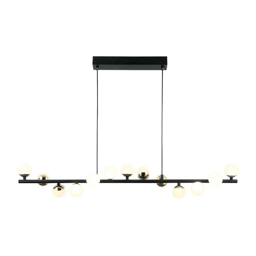 Pendente Fuxico Dourado e Preto Led 26W 3000K Bivolt JU007 Bella