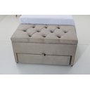 Ver imagem 3 de Puff Baú Gaveta (sapateiro Infantil) 70x50x45cm na Cor Bege Claro Veludo Liso