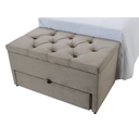 Ver imagem 2 de Puff Baú Gaveta (sapateiro Infantil) 70x50x45cm na Cor Bege Claro Veludo Liso