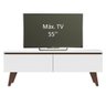 Rack para TV até 55 Polegadas Madesa Le Mans com 2 Portas Rustic/Branco Cor:Rustic/Branco - 5