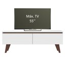 Ver imagem 5 de Rack para TV até 55 Polegadas Madesa Le Mans com 2 Portas Rustic/Branco Cor:Rustic/Branco
