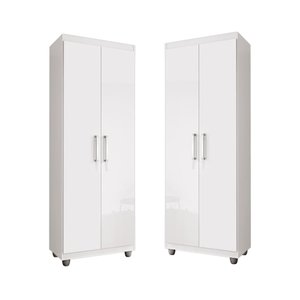 Kit 2 Armários Organizador Multiuso Sapateira Roma 2 Portas Lavanderia e Cozinha - G4 Magazine