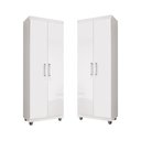 Ver imagem 2 de Kit 2 Armários Organizador Multiuso Sapateira Roma 2 Portas Lavanderia e Cozinha - G4 Magazine