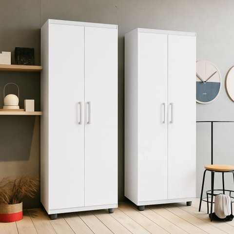Kit 2 Armários Organizador Multiuso Sapateira Roma 2 Portas Lavanderia e Cozinha - G4 Magazine