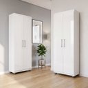 Ver imagem 1 de Kit 2 Armários Organizador Multiuso Sapateira Roma 2 Portas Lavanderia e Cozinha - G4 Magazine