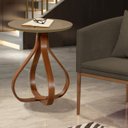 Ver imagem 4 de Mesa Bella de Canto com Tampo de Vidro Redonda Base de 70cm - Fende Luka Decor