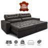 Sofá de Couro Legítimo Retrátil e Reclinável 2,55m Cama Inbox Vitaly softgel d40 Cinza - 3