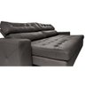 Sofá de Couro Legítimo Retrátil e Reclinável 2,55m Cama Inbox Vitaly softgel d40 Cinza - 4