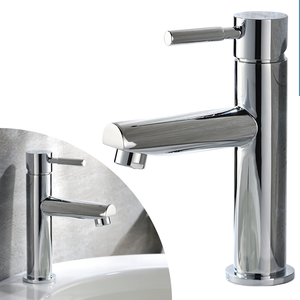 Torneira Bancada Cromada Prateada Brilhante para Banheiro Lavabo Lavatorio Água Fria 1/4 Volta Médio