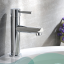 Ver imagem 5 de Torneira Bancada Cromada Prateada Brilhante para Banheiro Lavabo Lavatorio Água Fria 1/4 Volta Médio