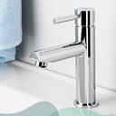 Ver imagem 4 de Torneira Bancada Cromada Prateada Brilhante para Banheiro Lavabo Lavatorio Água Fria 1/4 Volta Médio