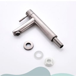 Torneira Banheiro ou Lavabo de Bancada com Bica Media Bica Reta Cor Cromado Fosco Água Fria - Modelo - 6