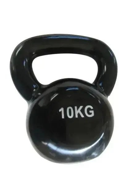 Kit 2 Halteres Kettlebell em ferro fundido Pelegrin PEL-10KB Emborrachado 10kg - Preto - 4