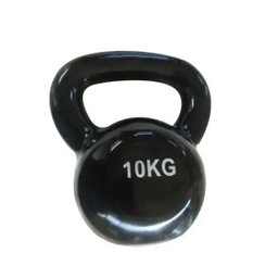 Kit 2 Halteres Kettlebell em ferro fundido Pelegrin PEL-10KB Emborrachado 10kg - Preto - 4