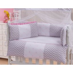 Kit Mini Berço Menina Alteza Rosa 6 Peças - 1