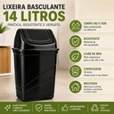 Ver imagem 6 de Lixeira Preta Basculante 14 Litros Cesto Multiuso para Cozinha Banheiro Escritorio Bancada Chao e Ar