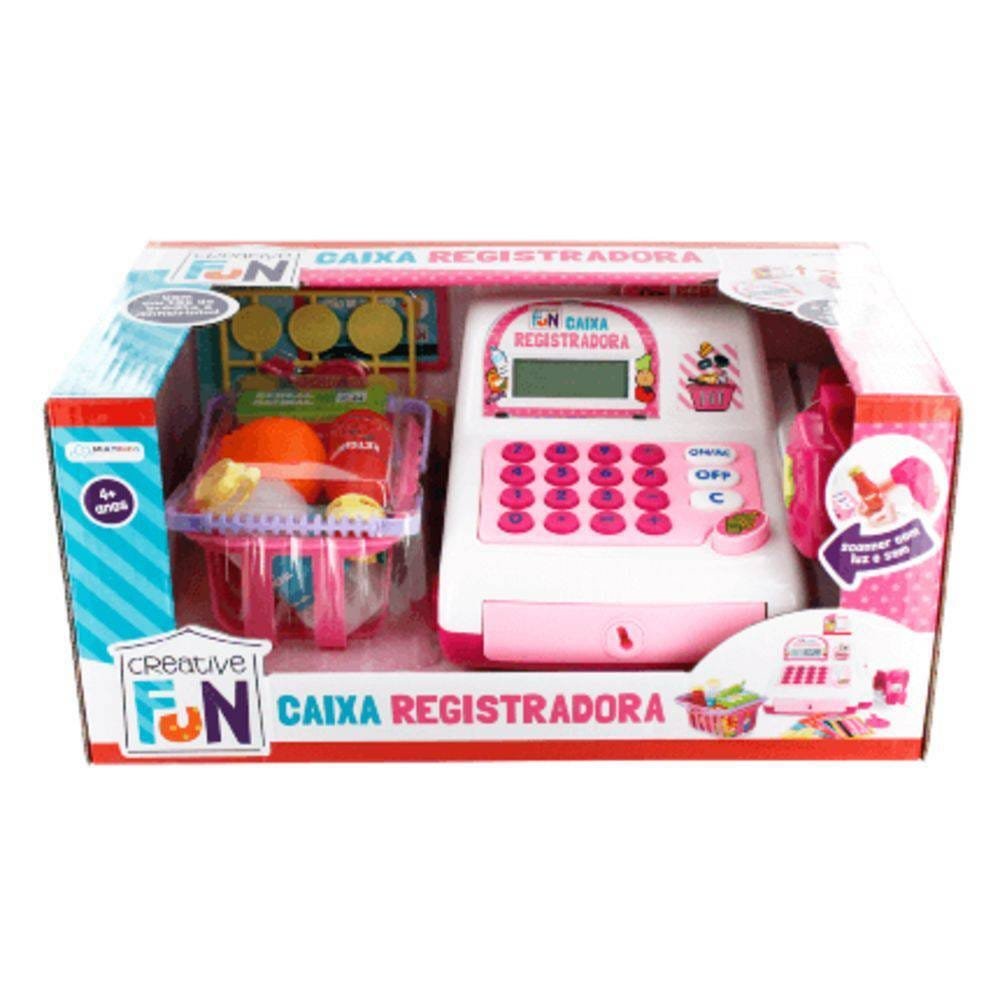 Brinquedo Caixa Registradora E Compras no Supermercado Rosa Multikids - 3