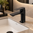 Ver imagem 2 de Torneira Monocomando de Mesa para Banheiro Bica Baixa Flux Preto Fosco