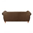 Ver imagem 5 de Sofá Nobreza 3 Lugares Fixo 203cm Marrom Veludo Bella Decor para Sala Clássica
