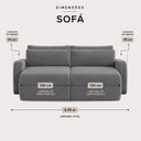 Ver imagem 4 de Sofá Retrátil 6 Lugares Veludo Apolo 2,70 Mts Ônix