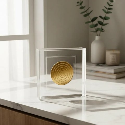 Quadro Caixa Acrílico Oração do Pai Nosso 10x10x3,5cm - Box Luxo Religioso