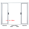 Janela de Alumínio Branco Vitro de Correr 4 Folhas Linha Fortline  Atlântica A=1,00m x L=2,00m - 4