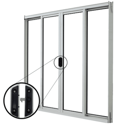 Janela de Alumínio Branco Vitro de Correr 4 Folhas Linha Fortline  Atlântica A=1,00m x L=2,00m - 1