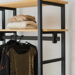 Guarda-Roupa Closet Laguna 4 prat 180Ax90Lx42P em Madeira Cubomob Preto e Mel - 4