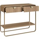 Ver imagem 2 de Aparador para Sala de Estar Industrial Orgânico 2 Gavetas Alek A03 Hanover Dourado - Lyam Decor