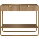 Ver mais imagens de Aparador para Sala de Estar Industrial Orgânico 2 Gavetas Alek A03 Hanover Dourado - Lyam Decor
