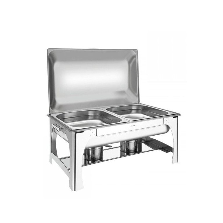 Rechaud Banho Maria Inox 2 Cubas com Tampa Removível e Fogareiro Tramontina