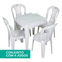 Ver imagem 1 de Mesa de Plástico Kit com 4 Mesas e 16 Cadeiras