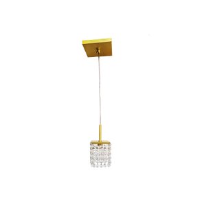 Lustre Pendente Cristal Dourado Ambientes Pequenos