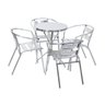 Mesa de Alumínio 60x60cm Redonda Bistrô com 4 Cadeiras Master - 1
