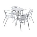 Ver imagem 1 de Mesa de Alumínio 60x60cm Redonda Bistrô com 4 Cadeiras Master