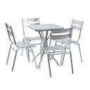 Ver imagem 1 de Mesa de Alumínio 60cm x 60cm Quadrada com 4 Cadeiras Fit