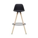Ver imagem 2 de Banqueta Saarinen Alta Preta 94cm Assento Estofado com Base de Madeira