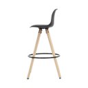 Ver imagem 3 de Banqueta Saarinen Alta Preta 94cm Assento Estofado com Base de Madeira