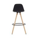 Ver imagem 4 de Banqueta Saarinen Alta Preta 94cm Assento Estofado com Base de Madeira